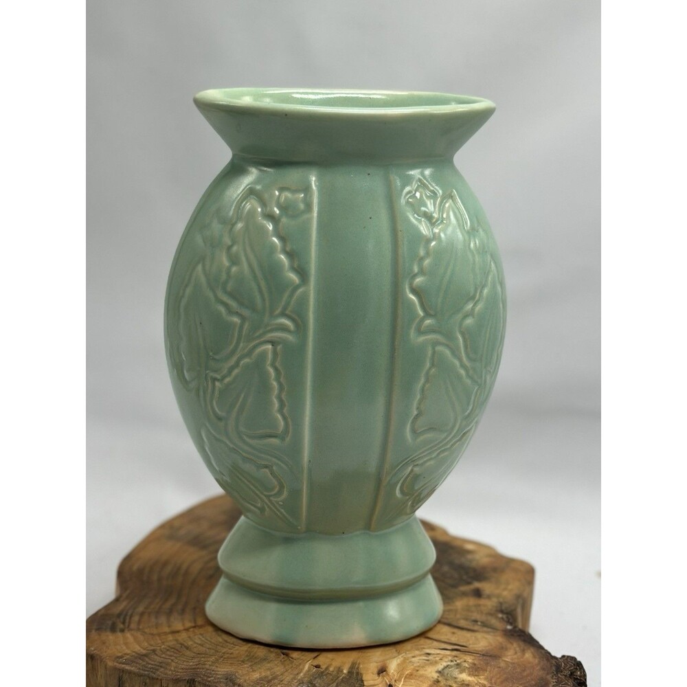MCM Vase Shelf Sitter Embossed Design California USA Marked